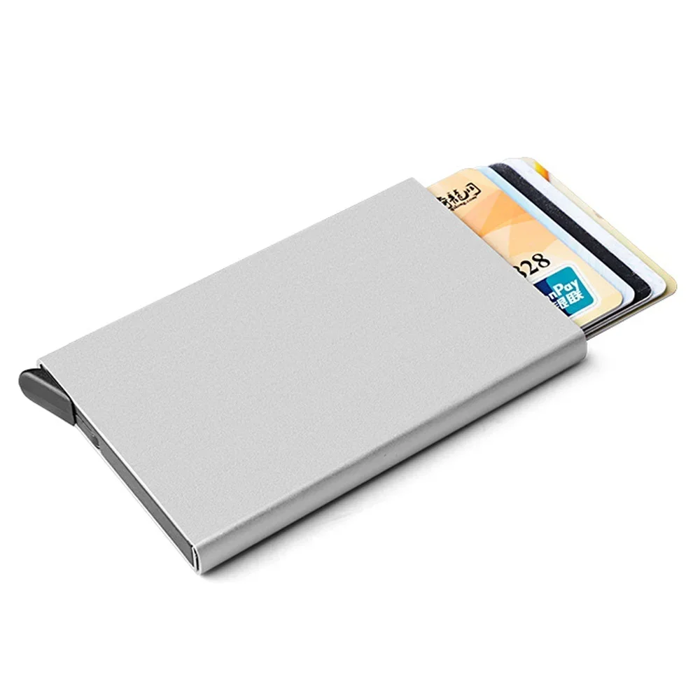 A kártya Birtokosa az RFID-Blokkoló Fém-Férfi, Női Vékony Pénztárca Pénz Bag Anti-scan Hitelkártya Birtokos Vékony Esetben Kis Pénztárca