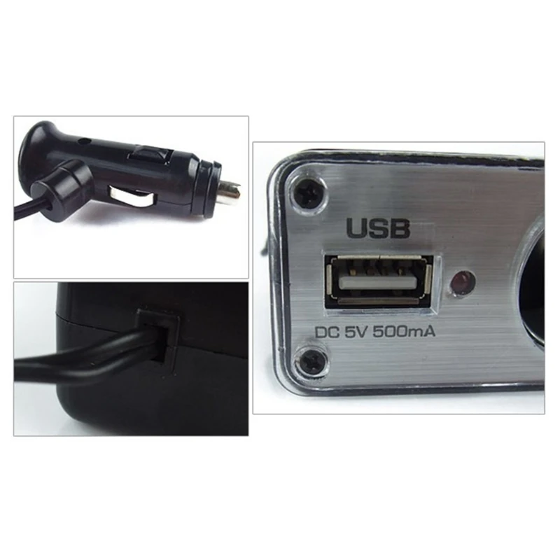 Sokoldalú, 3 utas Autó Aljzat Adapter Elosztó USB Töltő Port Kiterjesztését Csere 12V/24V-os Tripla Tartós