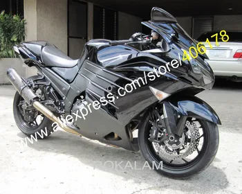 Utángyártott Burkolat A Kawasaki ZX14R 2012-2015 ZZR1400 12-15 Teljes Fekete Motoros Spoiler Készlet (műanyag Fröccsöntés)