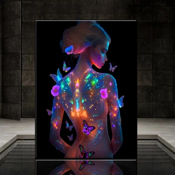 Gyémánt Hímzés Fantasy Absztrakt Művészet Pillangó Lány Teljes Négyzet, kör Gyémánt-Mozaik Art Festmény Cross Stitch Fali Dekoráció