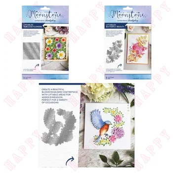 Új Virágot, Pillangót Madár fémforgácsolási Meghal Különböző Üdvözölni Kártya Sorozat Scrapbook DIY Dekoráció Dombornyomás Sablon Paper Craft