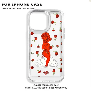 Új Piros Lány Rose Telefon tok iphone 11 12 13 14 Pro Max Tiszta Szilikon Puha coque közelében XS X XR Ütésálló Érdekesség Akril Borító