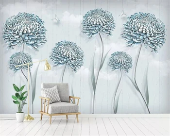 Egyéni fotó falfestmény tapéta, Modern, kis, friss, virágos pitypang nappali falán papírokat lakberendezés 3d háttérkép
