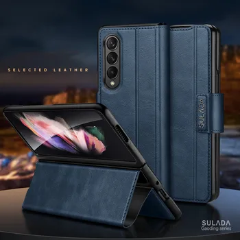 a samsung z fold 5 Kitámasztó Teljes Lefedettség bőrtok Samsung Galaxy Z Fold 5 Fold5 Tárca Telefon Tartozékok