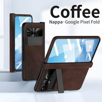360 Teljes A Google Pixel-Szeres Fedezze Mágneses Csuklópánt Nappa bőr esetben A Google Pixel-Szeres 5G Esetben Első Képernyőn Üveg Film