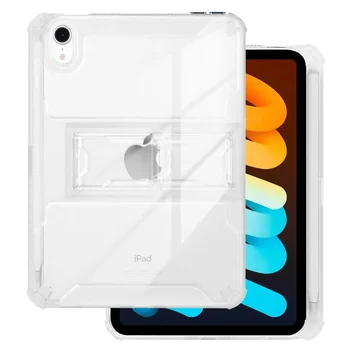 Puha TPU Tablet tok iPad Mini 6 6. Generációs 8.3 Hüvelyk 2021 A tolltartó Műanyag Állványt Borító