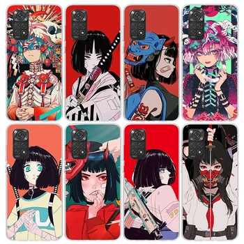Japán Stílusú Anime Lány Telefon Esetében A Xiaomi Redmi Megjegyzés 12S 12 11 11 10 10 Fedezze 11E 11T Pro Plus 9 9S 9T 8 8 TONNA 7 Nyomtatás Alap