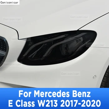 Mercedes Benz E Osztály W213 2017-2020 Autó Külső Fényszóró Anti-semmiből Első Lámpa Árnyalat TPU Védőfólia Tartozékok