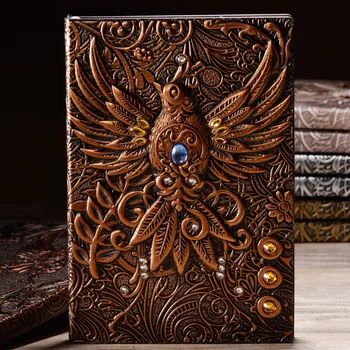 Anaglif Aranyozott phenix Notebook Retro Tervező Bronz Könyv, Iskolai felszerelés Office Üzleti Ajándékok