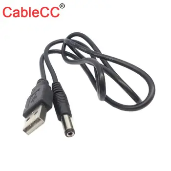 CY Kábel 80cm USB 2.0 Típusú Férfi 5,5 x 2,5 mm-es DC 5V-os hálózati Csatlakozó Hordó Csatlakozó töltőkábellel