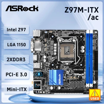 Az ASRock Z97M-ITX/ac Alaplap 1150 Intel Z97 16 gb DDR3 PCIe 3.0 Támogatja a 5th Gen Core cpu USB 3.1 SATA Mini-ITX Alaplap