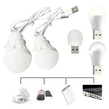 Hordozható USB-s LED Lámpa LED Izzó 5V 3W Könyv Világítás Energiatakarékos Sürgősségi Lámpa Kültéri Kemping Lámpa Beltéri Olvasás Izzó