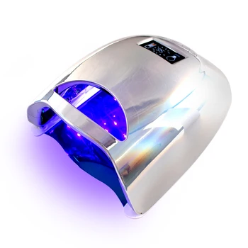 Személyre szabott Privát LOGÓ Nail Gel UV Szárító LED Lámpa Gyógyító Lámpa Intelligens LCD Kijelző Vezeték nélküli 48w Köröm Lámpa Szivárvány Ezüst