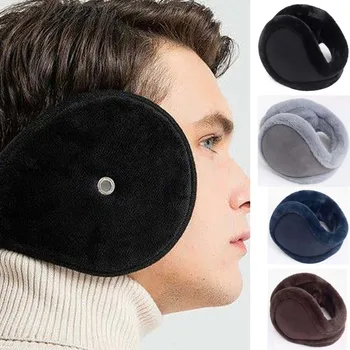 Unisex Puha Plüss Megvastagodása Fül Melegebb Bizonyíték Divat Téli Fülvédő Egyszínű Earflap Külső Fül-Didik