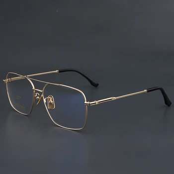 57mm Titán Férfi Szemüveg Keret, Nagy Méretű, Dupla Híd Design Szemüveget Rövidlátás Olvasás Optika Szemüveg Lencse