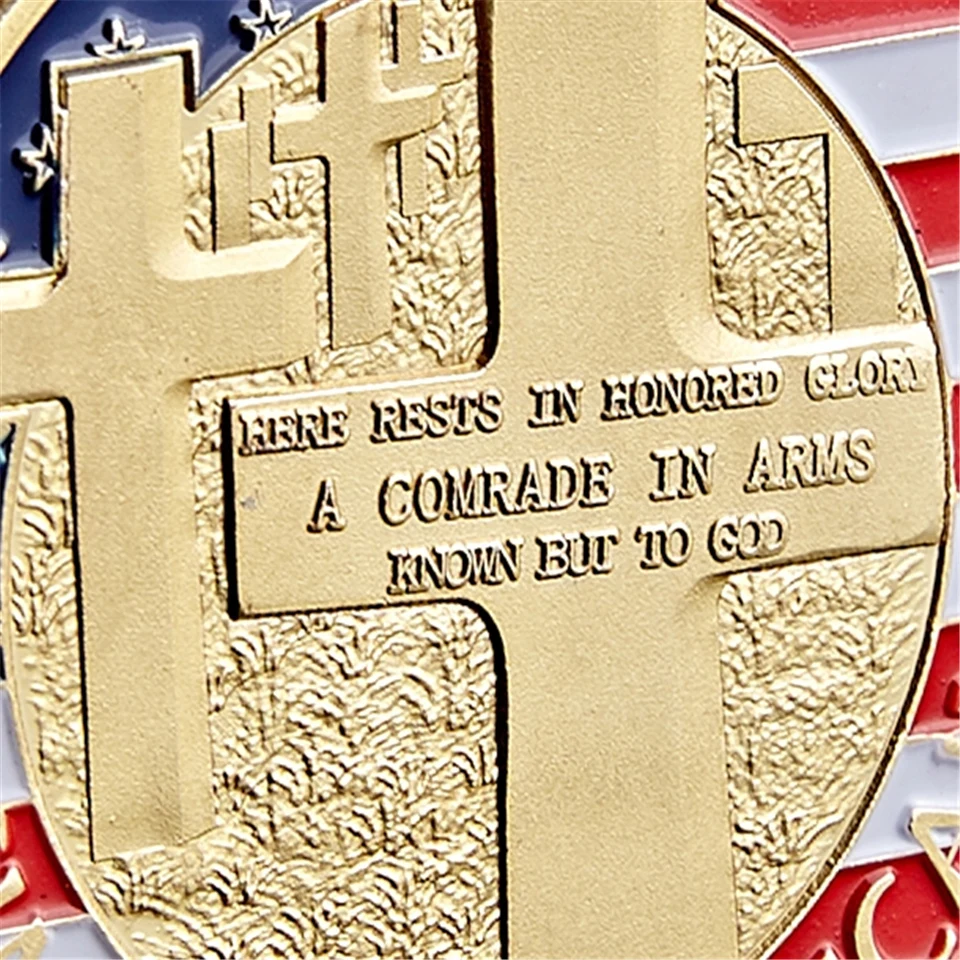 A Normandiai Háború USA Cimetiere Militairs Emlékmű Hidraulikus Aranyozott Kihívás Emlék Érme Gyűjtemény Üzleti Kézműves Ajándékok