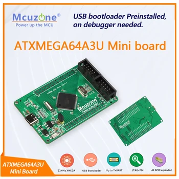 ATxmega64A3U Mini USB-Testület program PDI JTAG XMEGA64A3 U 64A3U ATMEL AVR MIKROCHIP 7UART