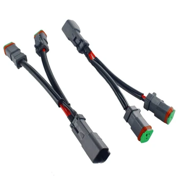 4X Y-Típusú Vezet Deutsch DT DTP 2 Tűs Csatlakozó Adapter LED-Pod Munka Könnyű Utólag Csatlakozó Kábelköteg